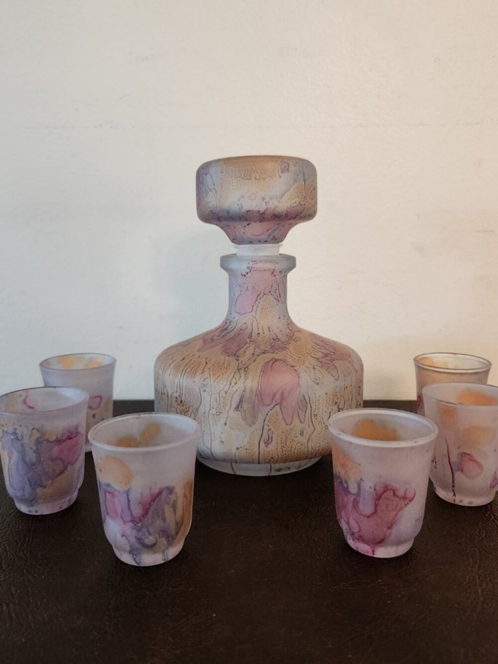 Vintage Reuven nuovo decanter and glass set